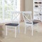 International Concepts 36 in. Solid Wood Round Top Pedestal Dining Table with 4 X-back Dining Chairs in White/Heather Gray K05-36RT-C613-4 - alternate 3